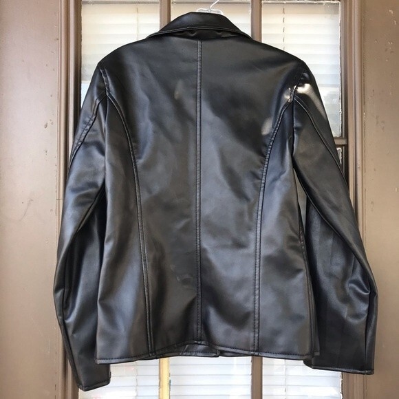 Emporio Armani Collezione Faux Leather Button Up Jacket- Medium- NWOTs! - Picture 2 of 10